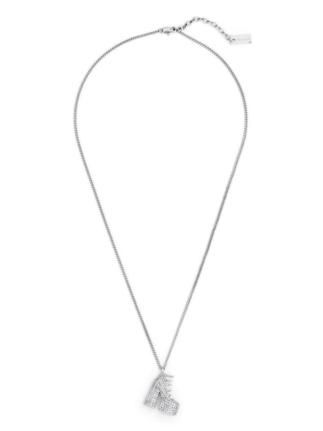 The Pav&eacute; Kiki boot necklace - Silver