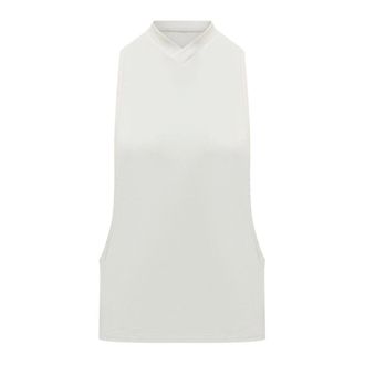 Versace Sleeveless Tops, female, White, Size: XS Cotton-jersey Tank Top