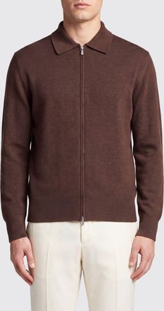 Eleventy Cardigan polo in lana a maniche lunghe con chiusura a zip