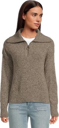 Barbour Barbour Lavensdale 1/2 Zip Knitted Jumper Womens Clothing Mink : 12, Polyamide/Viscose/Wool