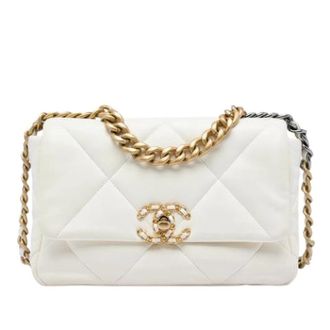 Chanel Pre-owned Medium 19 Flap Bag - - Pre-owned - Donna - Bianco - ONE SIZE