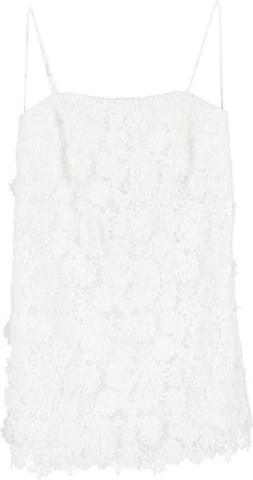 Zimmermann Raie Guipure-Lace Mini Dress in White Polyester