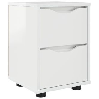 vidaXL Comodino Bianco Lucido 30,5 X 30 X 43 Cm Legno Ingegnerizzato Vidaxl