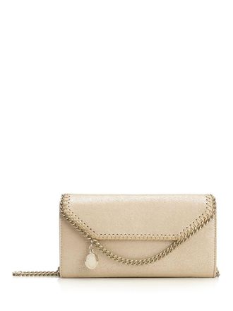 Stella McCartney Falabella Continental Wallet With Chain Eco Shiny Dotted Chamois W/Tonal Chain - Airlite Crossbody Bags Gold