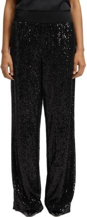 Boss Orange by Hugo Boss Tilloi Sequin Wide Leg Pants in Black at Nordstrom, Size 8