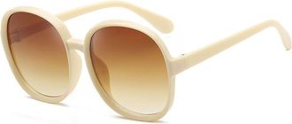 Generic Large Frame Men Sunglasses Commuter Vacation Sports Women Sun Glasses(Beige)