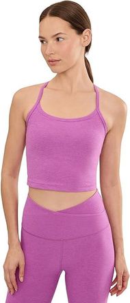 Beyond Yoga Spacedye Slim Racerback Cropped Tank Top Womens Clothing Fun Fuchsia Heather : SM, Elastane/Polyester