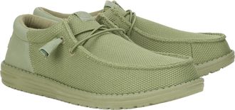 HeyDude Hey Dude Mens Wally Funk Mono | Mens Shoes | Men Slip-on Loafers | Comfortable & Light-Weight, Olive, 11 Women/9 Men