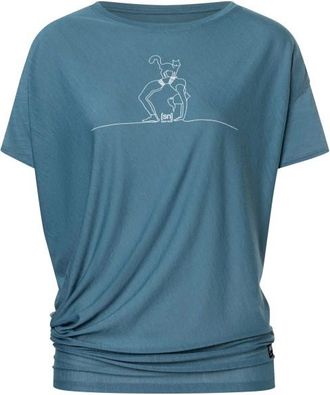 super.natural Cat Yoga Loose Tee Merinoshirt f&uuml;r Damen | blau