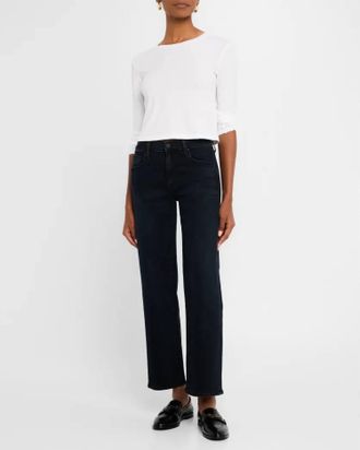 Mother Mid Rise Rambler Zip Ankle Jeans In Night In Venice