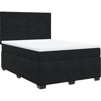 vidaXL Vidaxl - Cama Box Spring Con Colch&oacute;n Terciopelo Negro 160x200 Cm
