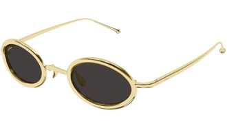 Cartier CT0649S Oval Gold-Tone Sunglasses - Gold