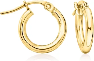 Ross-Simons Italian 2mm 10kt Yellow Gold Hoop Earrings