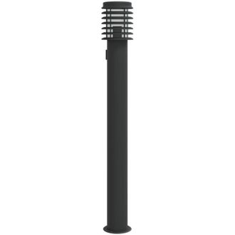 vidaXL Outdoor Floor Lamp with Outlet Black 110cm Stainless Steel vidaXL
