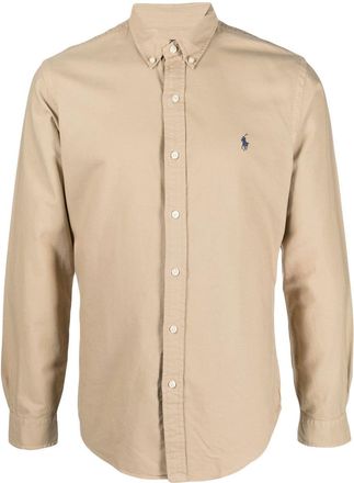 Polo Ralph Lauren Polo Pony button-collar shirt - men - Cotton - S - Neutrals