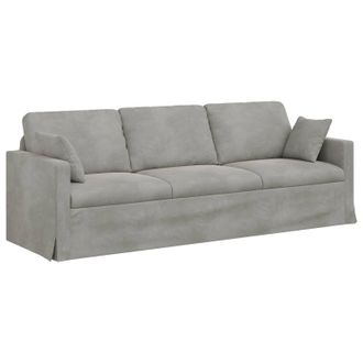 vidaXL Sof&aacute; Gris Claro 228 X 78 X 80 Cm Terciopelo Vidaxl