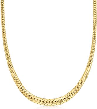 Ross-Simons 10kt Yellow Gold Graduated Cuban-Link Necklace
