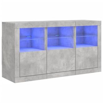 Berkfield Home Sideboard with LED Lights Concrete Grey 123x37x67 cm | Size: 123 x 37 x 67 cm