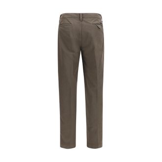 Prada Cotton Tailored Trousers - Brown