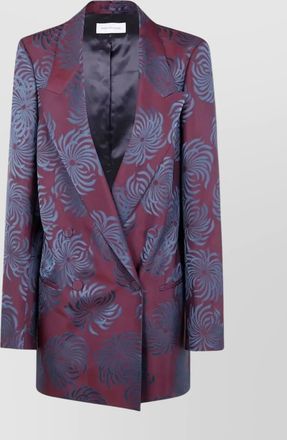 Dries Van Noten floral long sleeve jacket front pockets