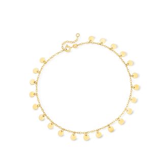 Ross-Simons Italian 14kt Yellow Gold Circle-Station Anklet
