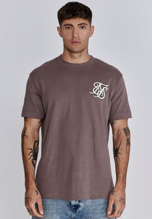 Siksilk Mens Brown Logo T-Shirt XS
