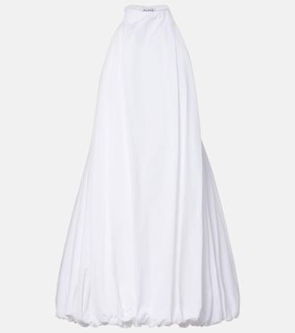 Alaia Ala&iuml;a Halterneck cotton poplin minidress