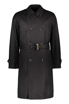 Herno Black Elegant Trench Coat With Adjustable Belt