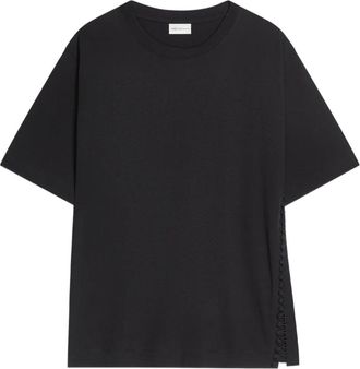 Dries Van Noten T-shirt girocollo con bottoni - Nero