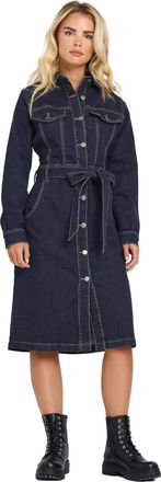 M&Co Petites Petite Blue Denim Shirt Dress - Womens