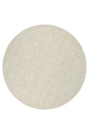 Wecon Home Alfombra redonda de pura lana tejida a mano crema 200 cm