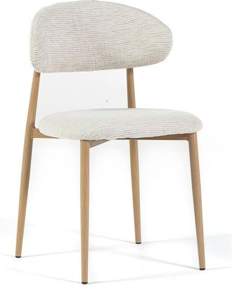 Siediti Fuori e Dentro Set de 2 sillas de tela con patas de metal efecto madera