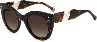 Carolina Herrera Klassieke Glamour Zonnebril - Dames - Zonnebrillen - Bruin - 50 MM - Accessoires