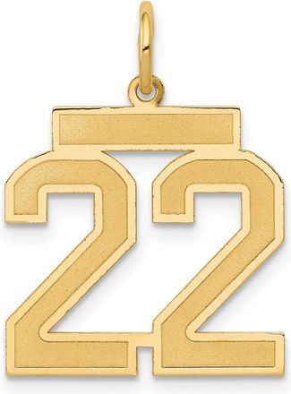 Diamond2Deal 14k Yellow Gold Medium Satin Number Charm Pendant