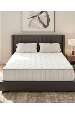 Living and Home Plush Supportive Mattress with Quilted Top in White | Size: Double