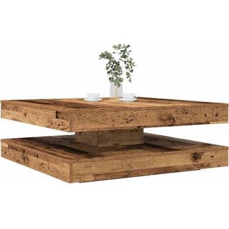 vidaXL Vidaxl - Mesa De Centro Giratoria 360 Grados Envejecida 90x90x34,5 Cm
