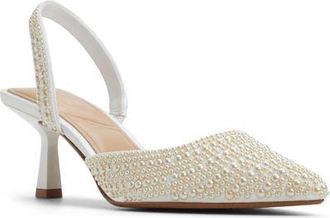 Aldo Brizza Slingback Pointed Toe Pump in White at Nordstrom, Size 7.5