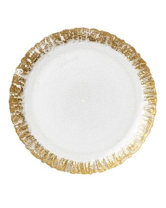 Vietri Rufolo Glass Salad Plate with Gold Rim
