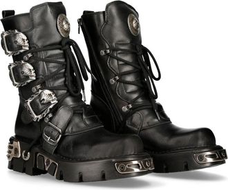 New Rock 391 S1 Reactor Boots Goth Metallic Black