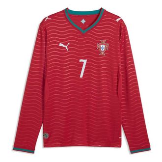 Puma Cristiano Ronaldo Portugal 2026 Long Sleeve Home Jersey Player Club Red Green Lagoon 788142-77