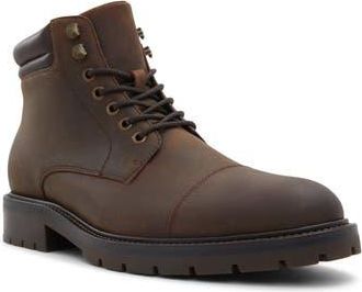 Aldo Darionn Waterproof Lace-Up Cap Toe Boot in Brown Overflow at Nordstrom Rack, Size 10.5