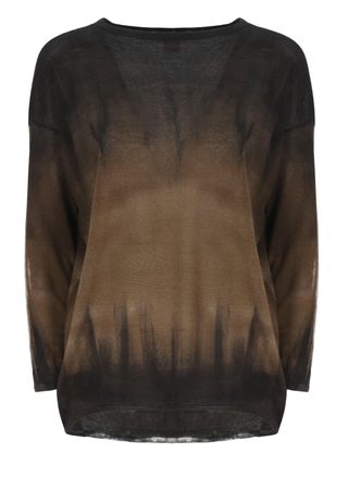 Avant Toi Black Brown Gradient Crewneck Sweater