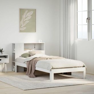 vidaXL Cama Con Estanter&iacute;a Sin Colch&oacute;n Madera Maciza De Pino 90x190 Cm Vidaxl