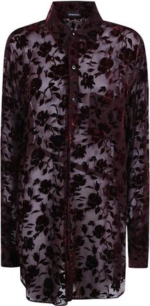 Ann Demeulemeester Camisa Larga de Alto Confort Elisabeth - Blouses & Shirts - Mujer - Rojo - S