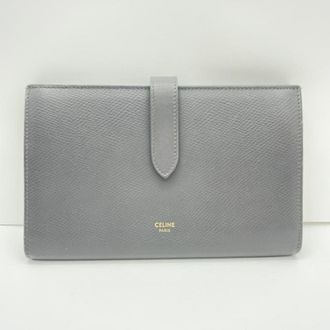 Celine Blue Gray Leather Bill Wallet (Bi-Fold) (Pre-Owned)