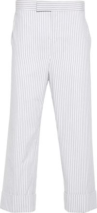 Thom Browne striped low-rise tapered trousers - men - Cotton - 1 - Grey