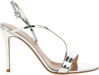Gianvito Rossi Silver Solid Open Round Toe Heels