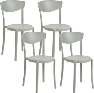 Beliani Beliani - Conjunto De 4 Sillas De Comedor Gris Claro Polipropileno Ligero Resistente Vieste