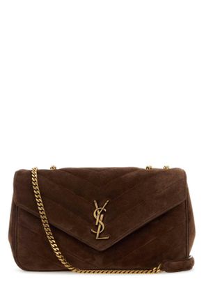 Saint Laurent Brown Suede Medium Lou Lou Shoulder Bag