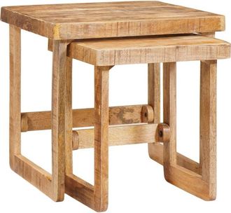 vidaXL Vidaxl - Mesas auxiliares Marrón madera maciza de mango